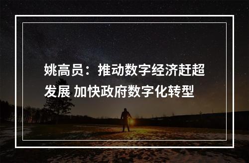 姚高员：推动数字经济赶超发展 加快政府数字化转型