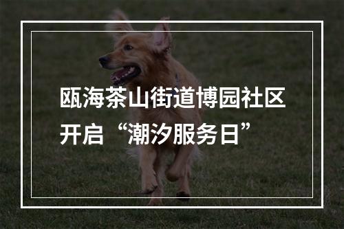瓯海茶山街道博园社区开启“潮汐服务日”
