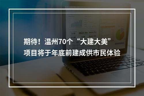 期待！温州70个“大建大美”项目将于年底前建成供市民体验