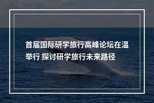首届国际研学旅行高峰论坛在温举行 探讨研学旅行未来路径
