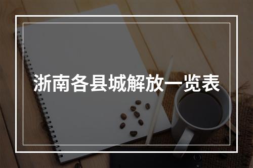 浙南各县城解放一览表