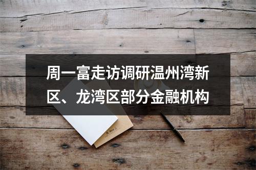 周一富走访调研温州湾新区、龙湾区部分金融机构