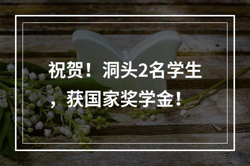祝贺！洞头2名学生，获国家奖学金！