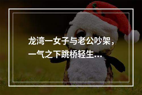 龙湾一女子与老公吵架，一气之下跳桥轻生...