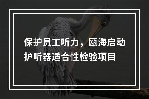 保护员工听力，瓯海启动护听器适合性检验项目