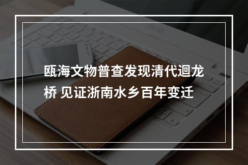瓯海文物普查发现清代迴龙桥 见证浙南水乡百年变迁