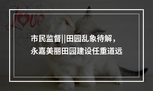 市民监督||田园乱象待解，永嘉美丽田园建设任重道远