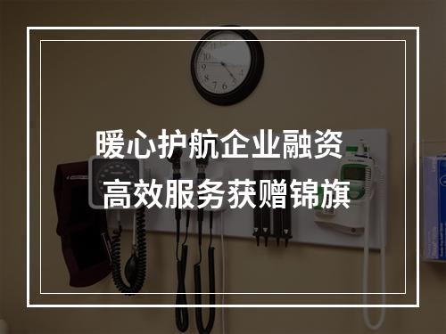 暖心护航企业融资  高效服务获赠锦旗