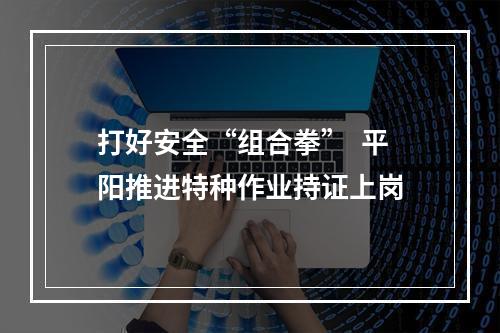 打好安全“组合拳”  平阳推进特种作业持证上岗