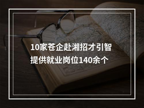 10家苍企赴湘招才引智 提供就业岗位140余个