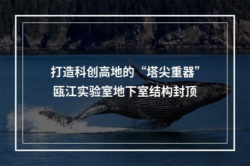 打造科创高地的“塔尖重器” 瓯江实验室地下室结构封顶
