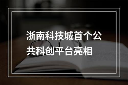 浙南科技城首个公共科创平台亮相