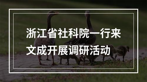 浙江省社科院一行来文成开展调研活动