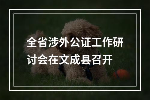 全省涉外公证工作研讨会在文成县召开