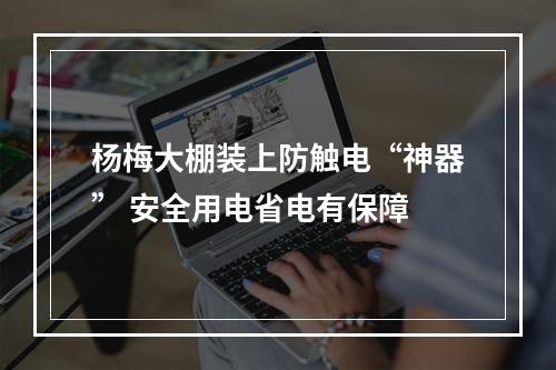杨梅大棚装上防触电“神器” 安全用电省电有保障