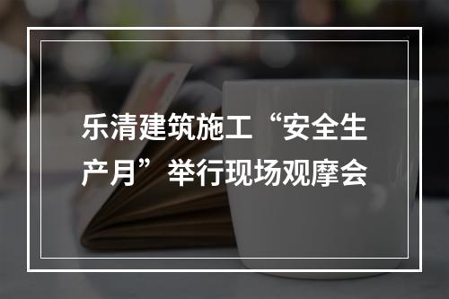 乐清建筑施工“安全生产月”举行现场观摩会