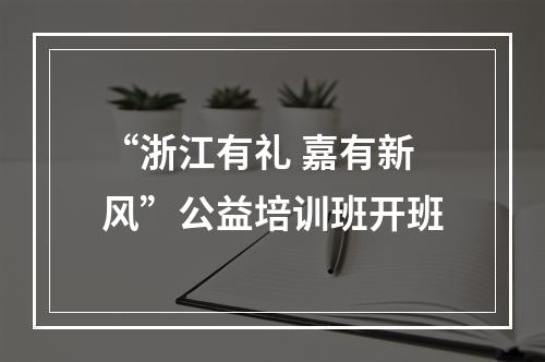 “浙江有礼 嘉有新风”公益培训班开班