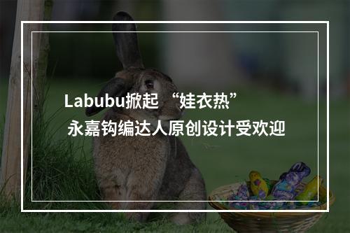 Labubu掀起 “娃衣热” 永嘉钩编达人原创设计受欢迎
