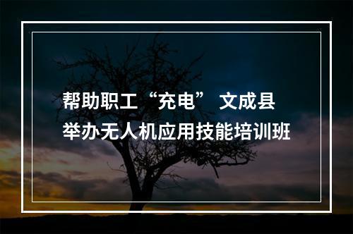 帮助职工“充电” 文成县举办无人机应用技能培训班