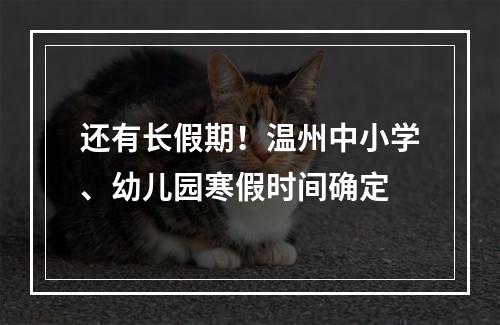 还有长假期！温州中小学、幼儿园寒假时间确定