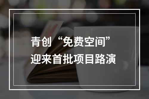 青创“免费空间” 迎来首批项目路演
