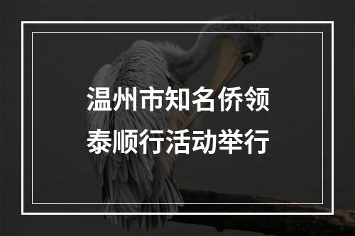 温州市知名侨领泰顺行活动举行