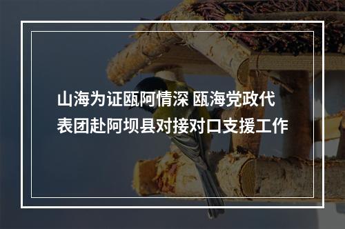 山海为证瓯阿情深 瓯海党政代表团赴阿坝县对接对口支援工作