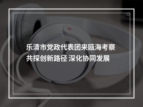 乐清市党政代表团来瓯海考察 共探创新路径 深化协同发展