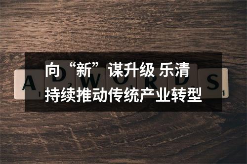 向“新”谋升级 乐清持续推动传统产业转型