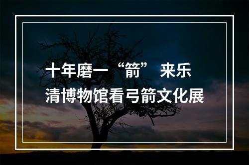 十年磨一“箭” 来乐清博物馆看弓箭文化展