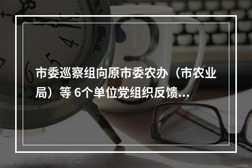 市委巡察组向原市委农办（市农业局）等 6个单位党组织反馈巡察情况