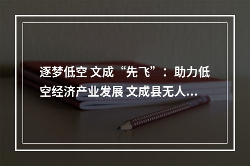 逐梦低空 文成“先飞”：助力低空经济产业发展 文成县无人机培训班开班