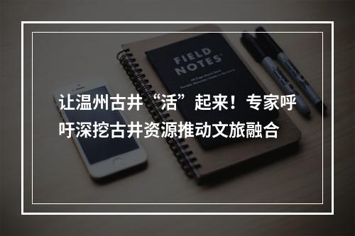 让温州古井“活”起来！专家呼吁深挖古井资源推动文旅融合