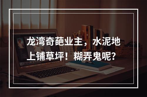 龙湾奇葩业主，水泥地上铺草坪！糊弄鬼呢？