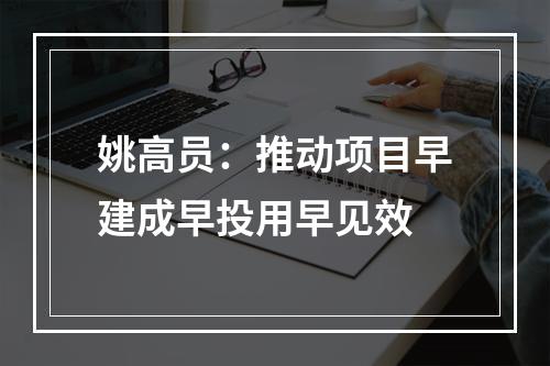 姚高员：推动项目早建成早投用早见效