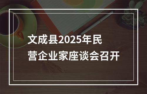 文成县2025年民营企业家座谈会召开