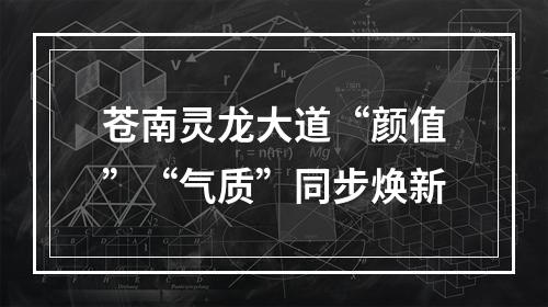 苍南灵龙大道“颜值”“气质”同步焕新