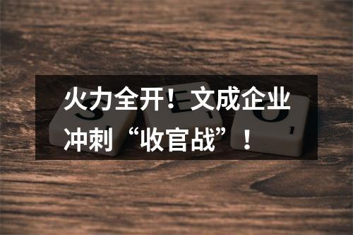 火力全开！文成企业冲刺“收官战”！