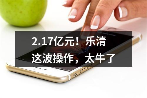 2.17亿元！乐清这波操作，太牛了