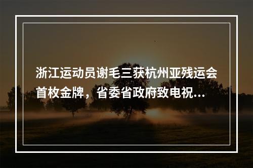 浙江运动员谢毛三获杭州亚残运会首枚金牌，省委省政府致电祝贺
