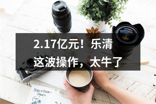 2.17亿元！乐清这波操作，太牛了