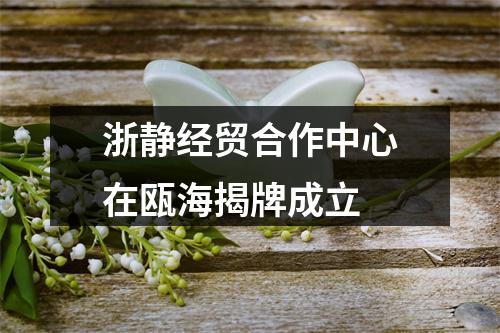 浙静经贸合作中心在瓯海揭牌成立