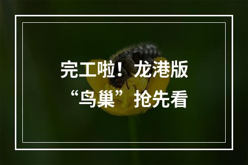 完工啦！龙港版“鸟巢”抢先看