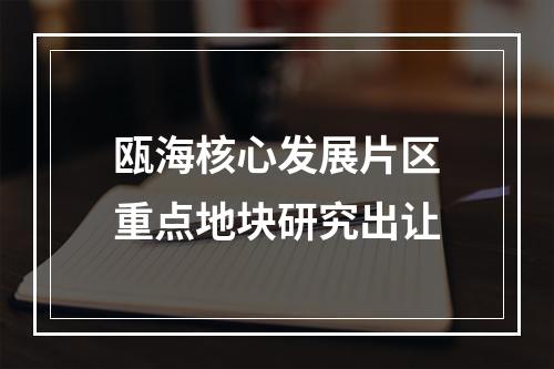 瓯海核心发展片区重点地块研究出让