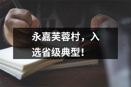 永嘉芙蓉村，入选省级典型！