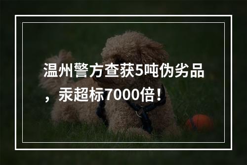 温州警方查获5吨伪劣品，汞超标7000倍！