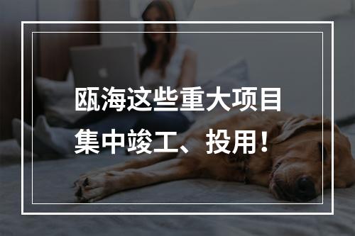 瓯海这些重大项目集中竣工、投用！