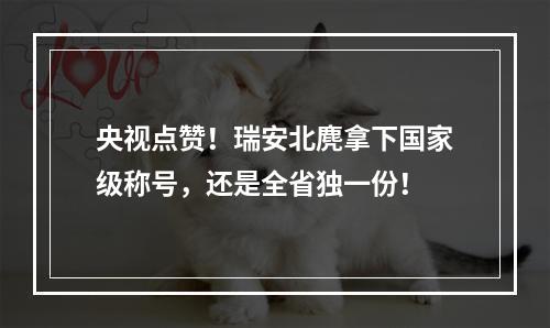 央视点赞！瑞安北麂拿下国家级称号，还是全省独一份！