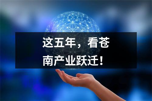 这五年，看苍南产业跃迁！