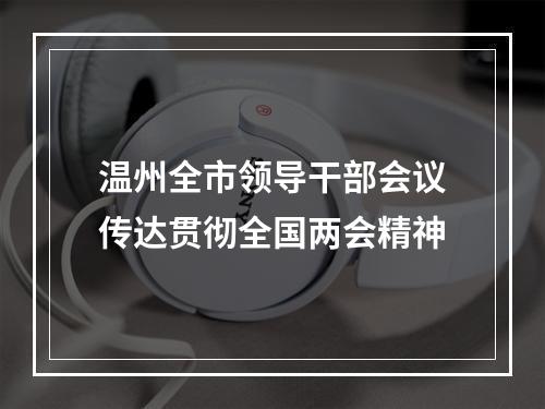 温州全市领导干部会议传达贯彻全国两会精神